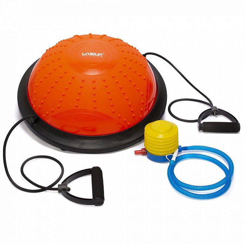 Bosu Ball: Meia Bola de Equilíbrio c/ Extensores Liveup 46cm