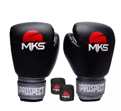 Luva de Boxe New Prospect -MKS  - Black & Silver 14oz