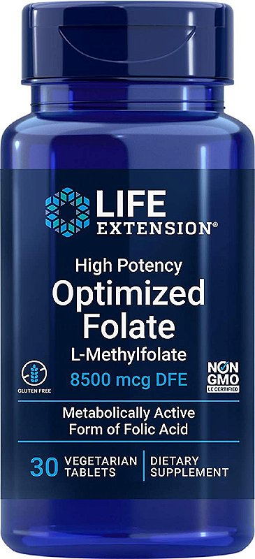 Optimized Folate 8500mcg (30 tabletes) - Life Extension - Todas ...