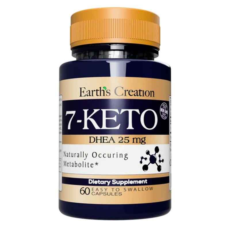 7 KETO DHEA 25mg (60 Cápsulas) Earths Creation Now Suplementos