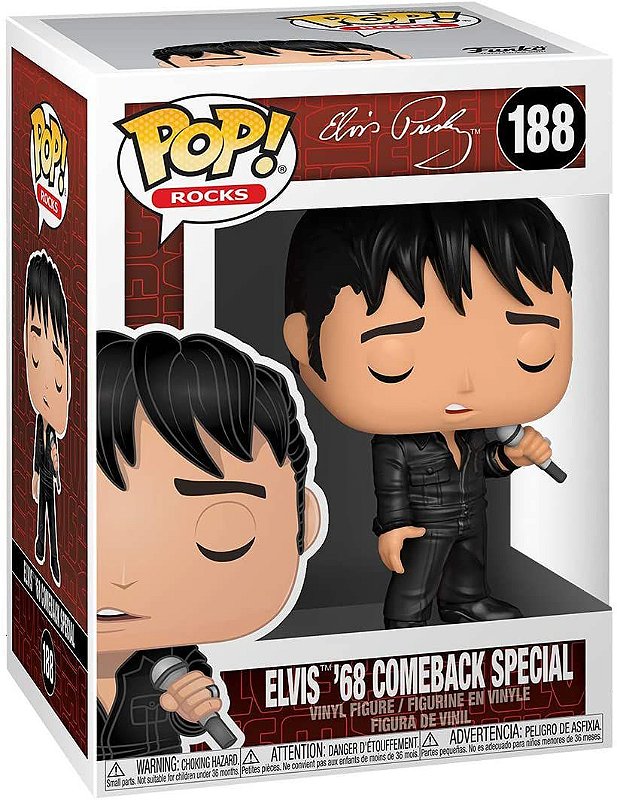 Pop 188 Funko Pop Rocks Elvis ' 68 comeback Special 188 - www.espiaogames.com.br