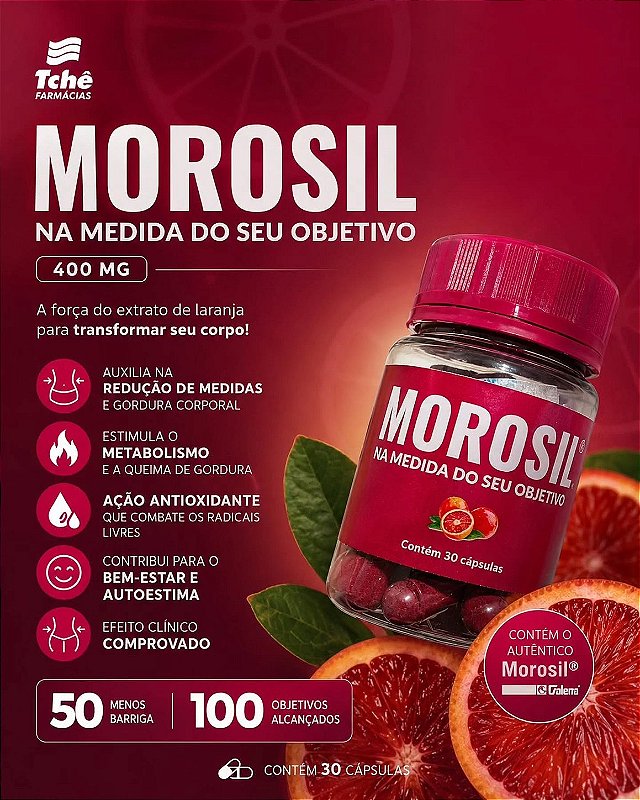 Morosil® 400mg Original - Extrato de Laranja Moro 30 Cápsulas