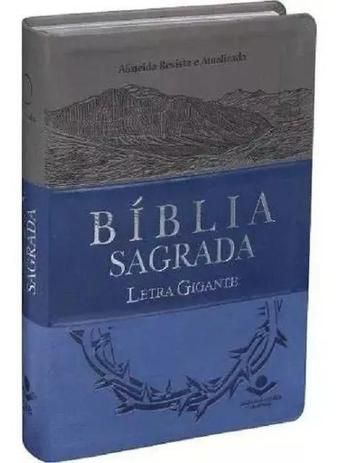 BÍBLIA SAGRADA LETRA GIGANTE ÍNDICE SBB RA CAPA TRIOTONE PRETO/AZUL/AZUL