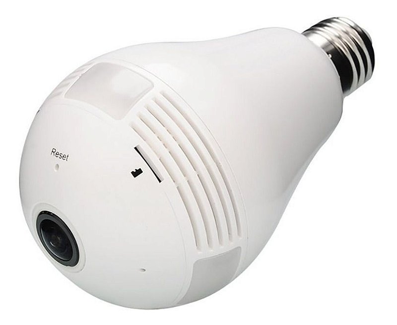 Lâmpada Espiã Câmera Segurança Ip 360º Led Wifi Hd Panorâmica Wireless - SW  COMERCIAL - LIS