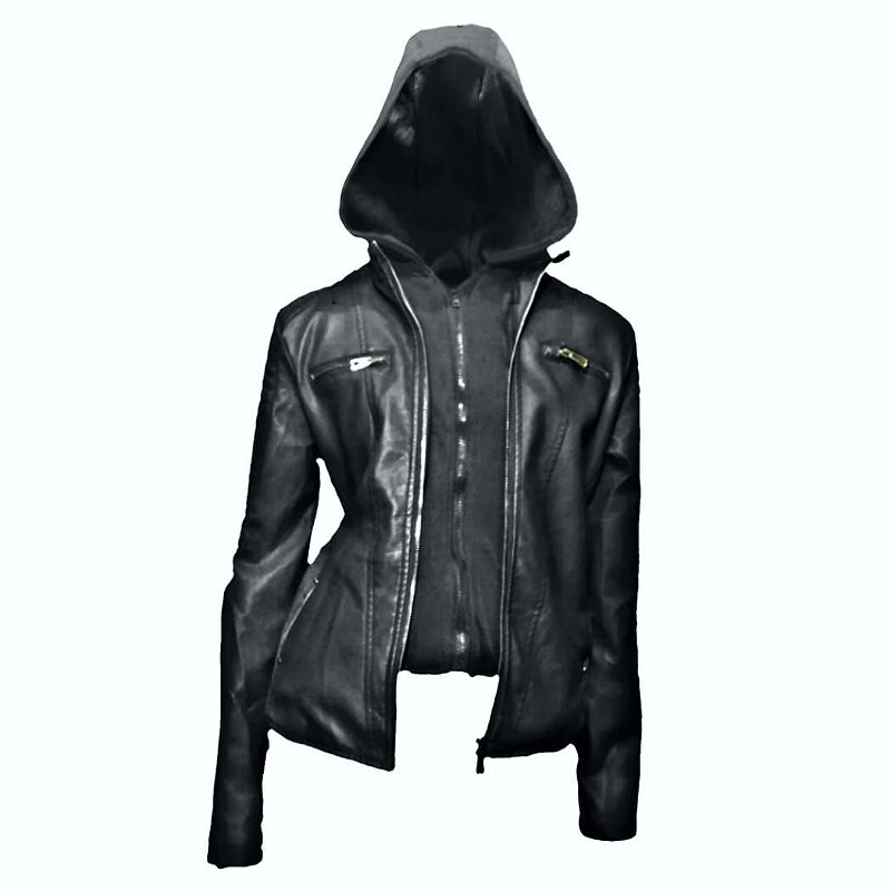 jaqueta feminina com capuz removivel