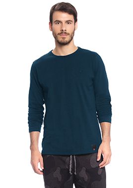 Camisa azul marinho manga longa Clearance