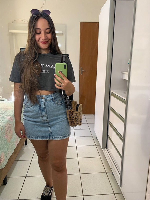 Saia jeans curta tumblr cheap