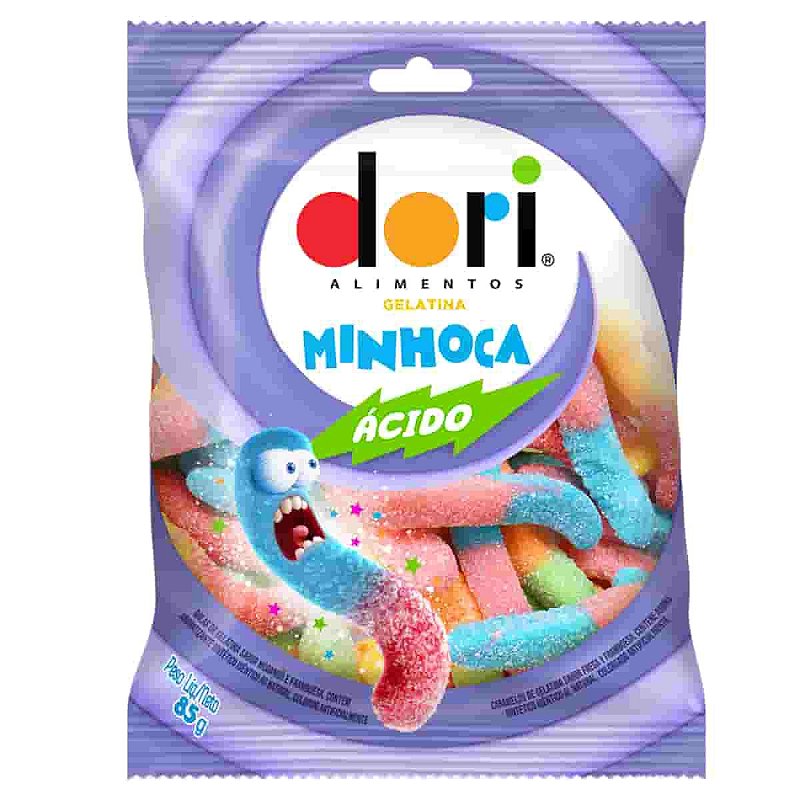 Bala de Gelatina Minhoca Dori - 156g - Extra Festas