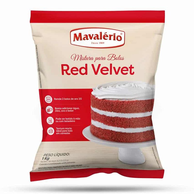 Mistura Para Bolo Red Velvet Mavalério 1kg  Compre na Mercadoce -  Mercadoce - Doces, Confeitaria e Embalagem