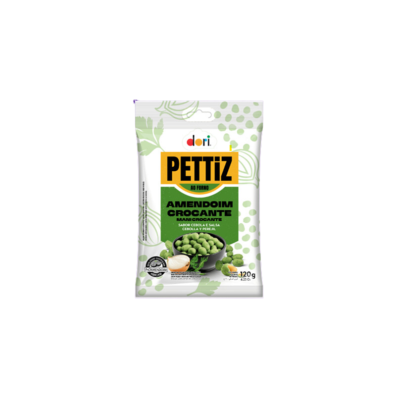 Amendoim Pettiz Cebola e Salsa Crocante 120g | Snack Saboroso e