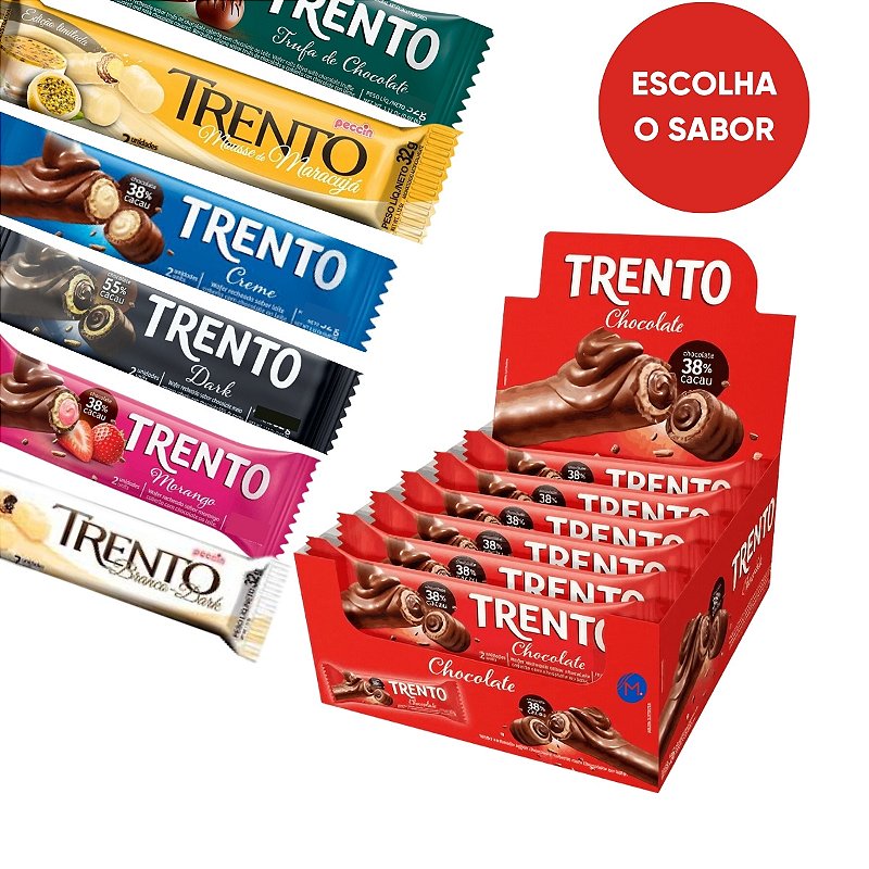 Chocolate Trento Wafer Peccin 16 Unidades - Sabores Irresistíveis como ...