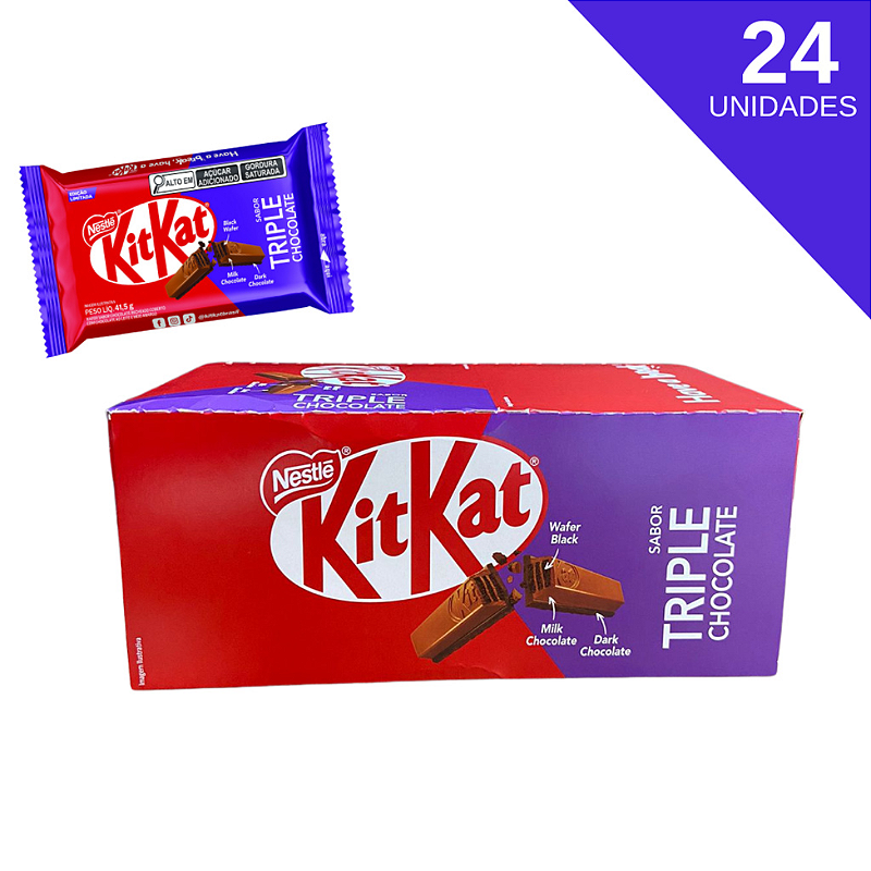 Compre aqui o Kit Kat Nestlé Triplo Chocolate Caixa com 24