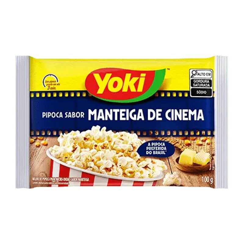 Pipoca de Microondas Yoki – Sabor Manteiga de Cinema 100g - Mercadoce ...