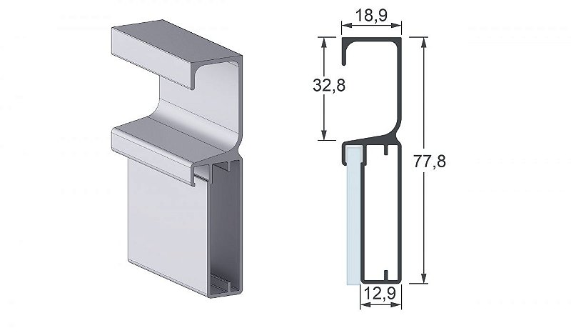 PERFIL ALT-3178 PUX PORTA INOX 3MTS ( APENAS RETIRADA ) - VT