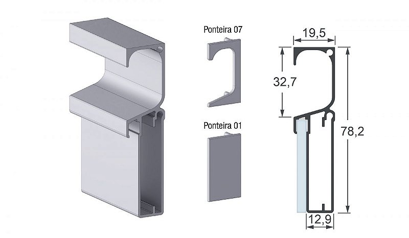 PERFIL ALT-3178T PUX PORTA BRONZE 6MTS ( APENAS RETIRADA ) - VT