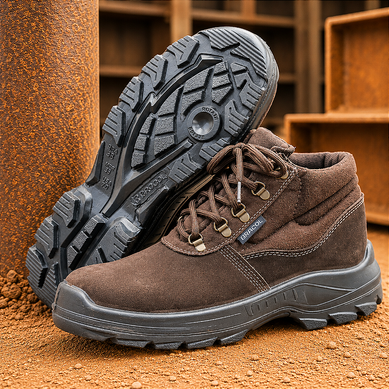 Bota de Segurança Nobuck Bracol BAF Marrom Bico PVC CA 40872