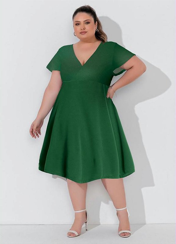 Vestido Verde Bandeira Plus Size - Foxxstore