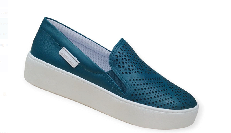Tênis Feminino Slip On em Couro Bottero 348901 Wilian Luciana