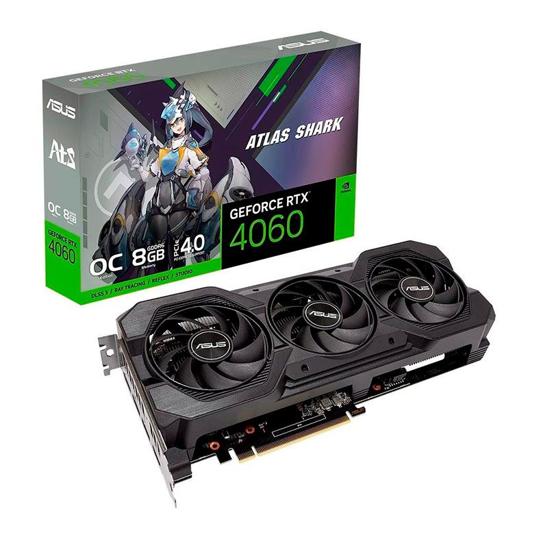 PLACA DE VIDEO ASUS RTX 4060 GEFORCE ATLAS SHARK V2 OC EDITION 8GB