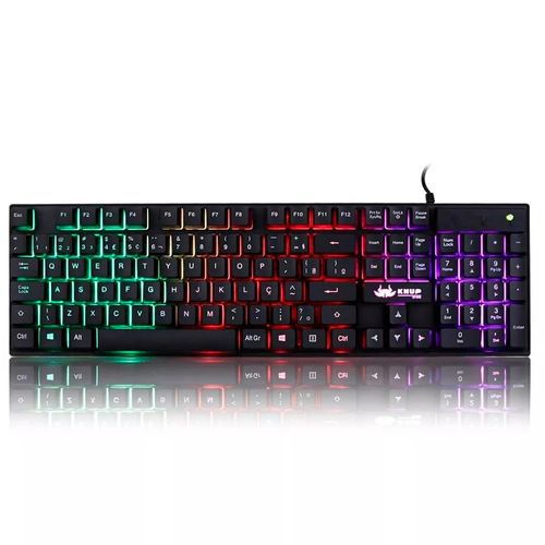 Teclado Gamer Knup Kp-2043 Semi Mecânico Ergonômico Com Led - PC Gamer ...