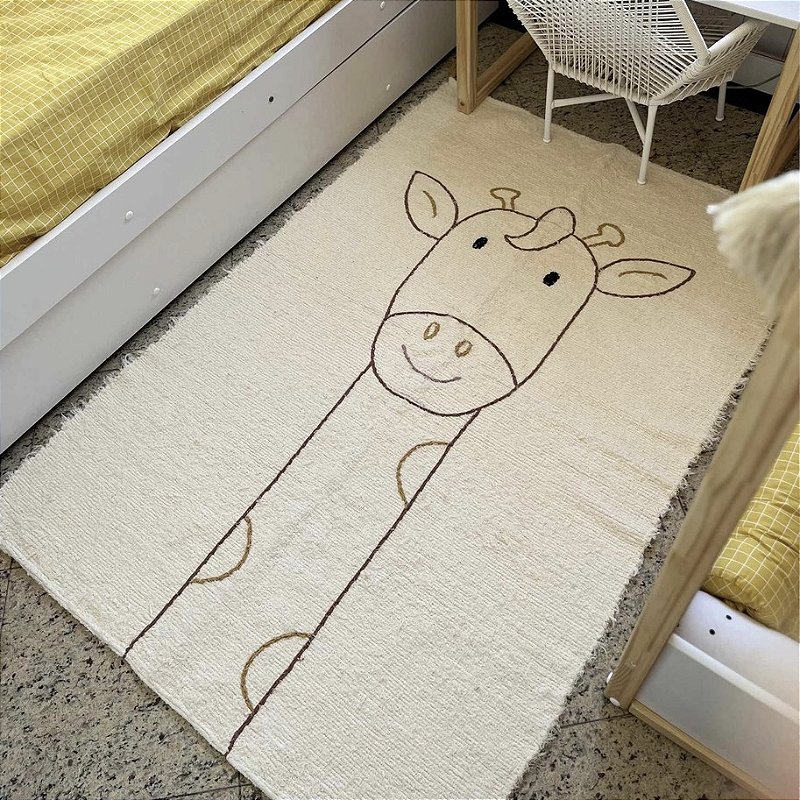 TAPETE INFANTIL LAVÁVEL BOHO DESENHO DE ANIMAIS GIRAFA