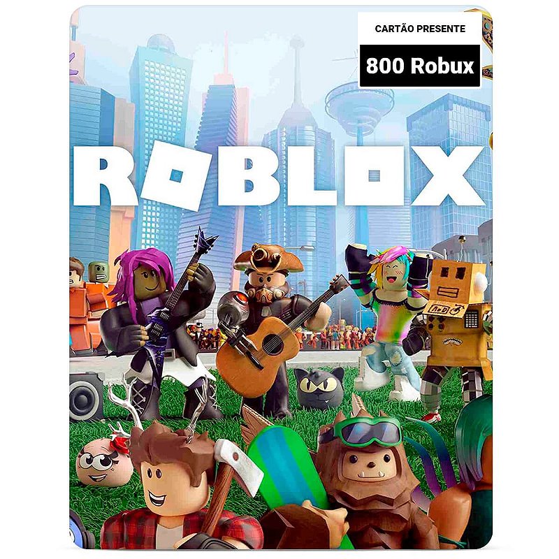 Cartão Roblox 800 Robux - Cartão Presente Roblox - Corre Que Ta