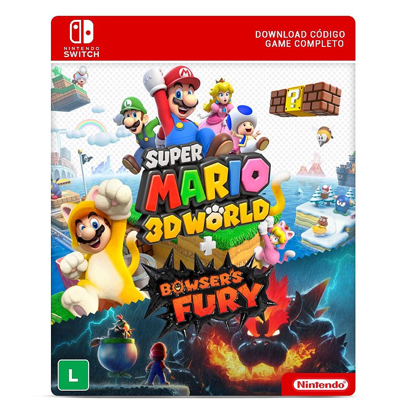 Cartão de jogo Nintendo Switch, Super Mario, 3D World Bowsers Fury, 100%  Oficial, Cartão de jogo físico original, OLED Lite - AliExpress
