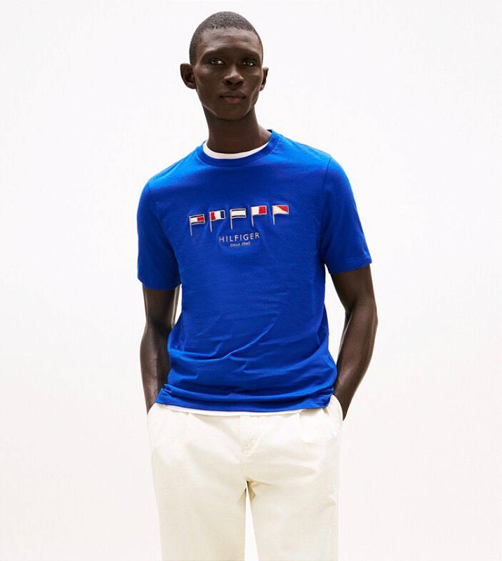 Camiseta Tommy Hilfiger Bandeira Nautica-Azul Royal-4300159518