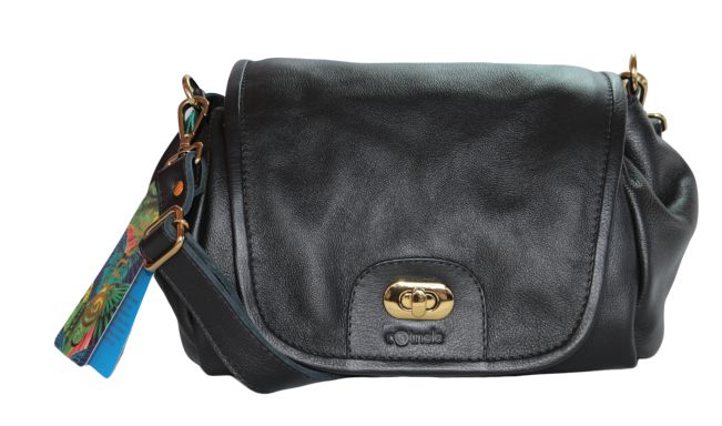 Bolsa preta transversal grande Clearance