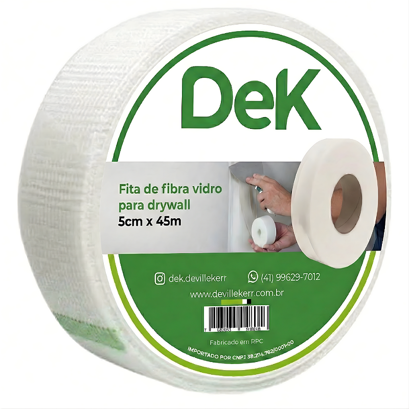 Fita Telada De Fibra De Vidro Para Juntas No Drywall 5cmx90m Deville Kerr fita-telada-de-fibra-de-vidro-para-juntas-no-drywall-5cmx90m-deville-kerr