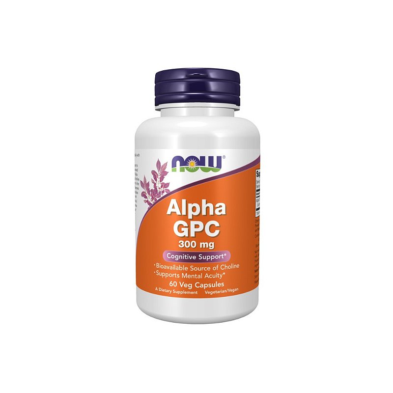 Alpha GPC 300mg 60 Cápsulas - Now Foods - BH Suplementos