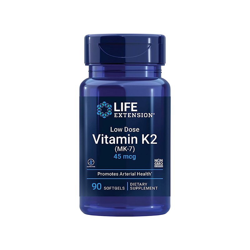 Vitamina K2 (MK-7) 45mcg 90 Softgels - Life Extension - BH Suplementos