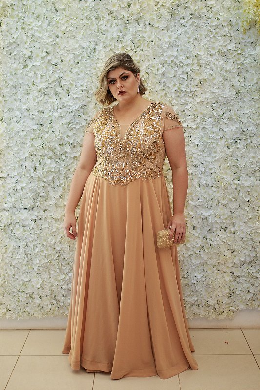 Vestidos dourados hotsell plus size