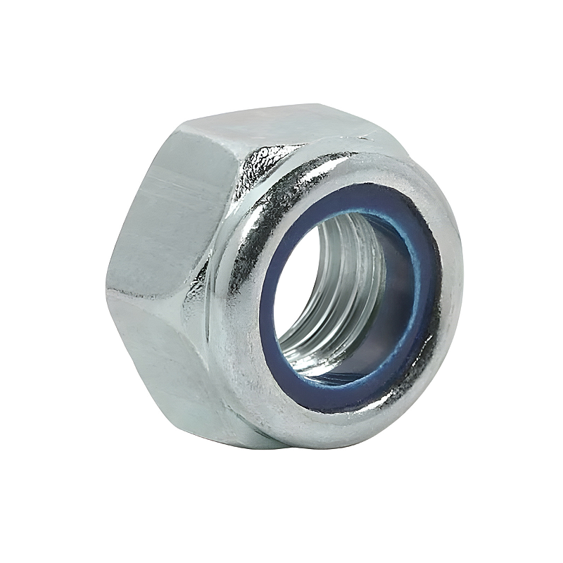 Porca Parlock Travante Alta M10-1,50MB Ferro Zinco Branco - Novo