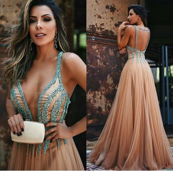 VESTIDO NUDE COM TULE E BORDADO S X ZSUSM vendemos varejo e atacado produzimos também sob