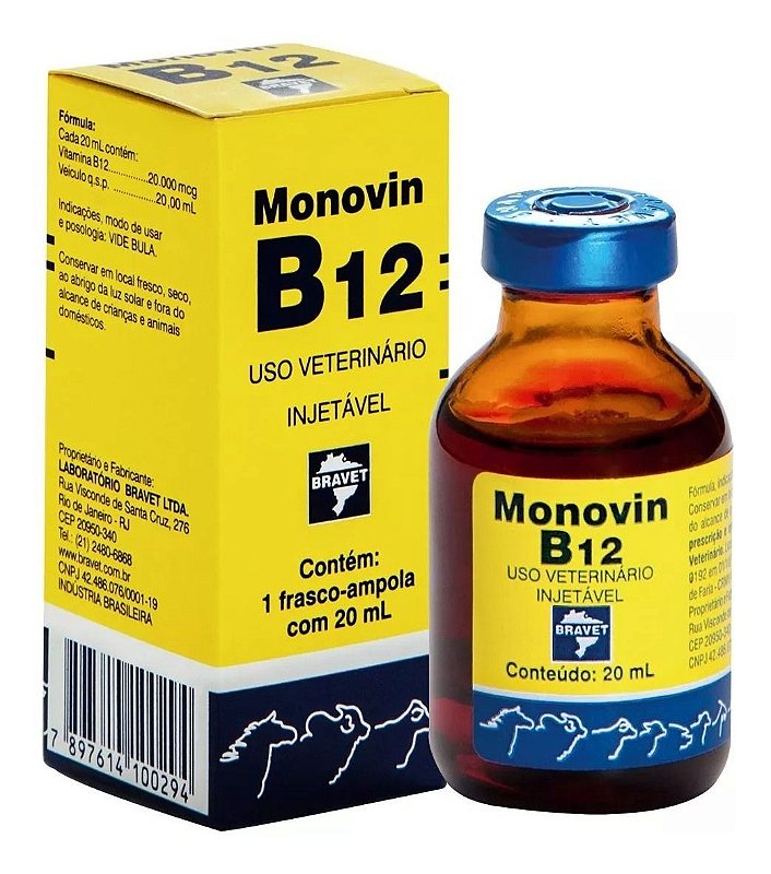 Monovin B12 Bravet 20 ml Mercado AgroPet