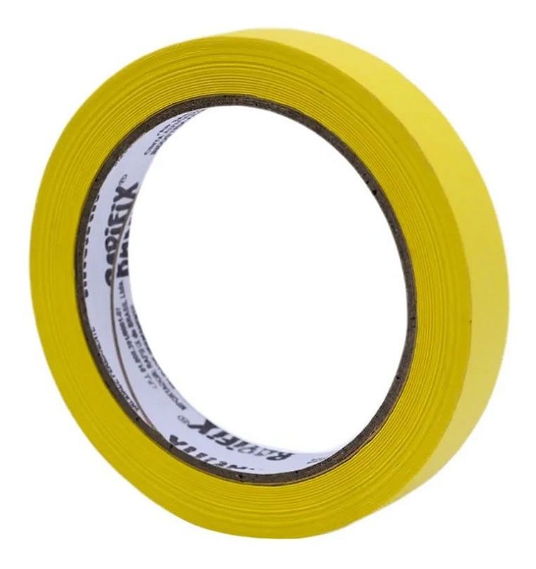 Fita Crepe Rapifix 590 Amarela 19mm x 40m - Casa das Fitas - Tudo