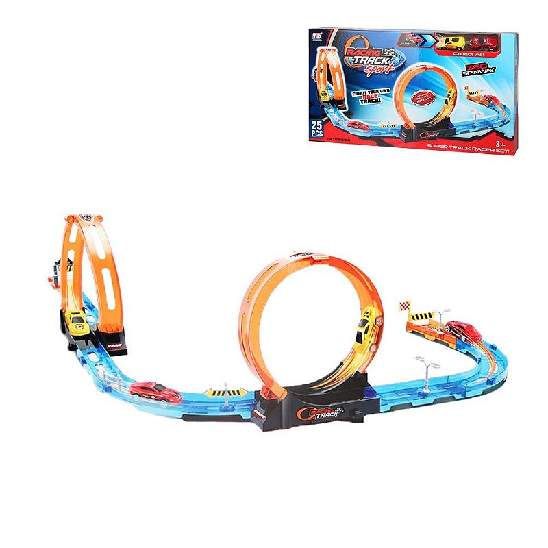 Hot Wheels - Pista de carros Looping Caos com 1 veículo Die-cast