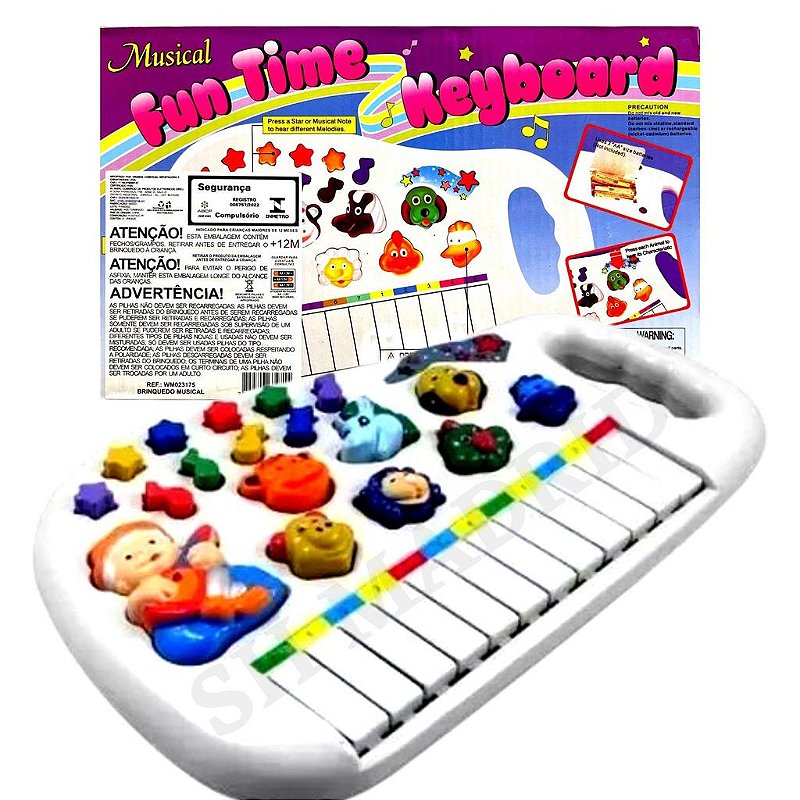 Teclado Musical Animais Fazendinha 7 Sons Educativos Infantil Bebe