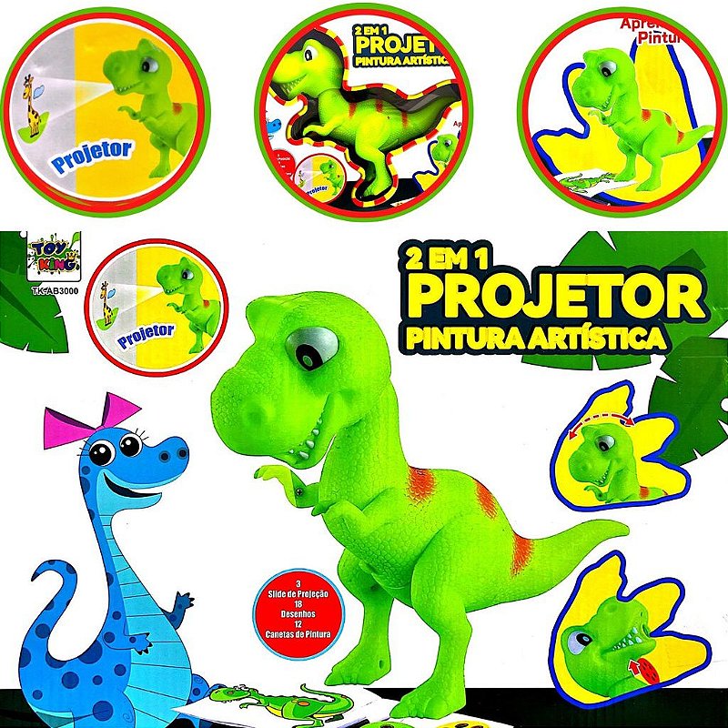 Dinossauro Projetor de imagens Educativo Desenhar Colorir em Promoção na  Americanas