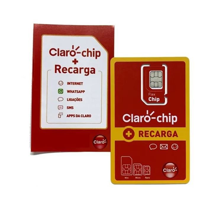 Chip Claro Flex Triplo Corte Pré- Com Recarga de R$ 10,00Chip Claro Fl -  Gringolândia