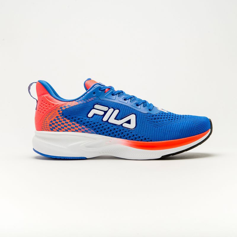 Tenis fila store azul e laranja