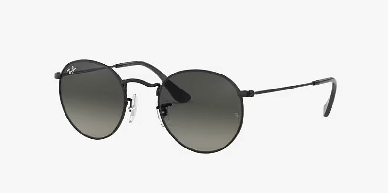 Ray-Ban Round Flat RB3447NL-53-002/71 Preto Lente Cinza degradê