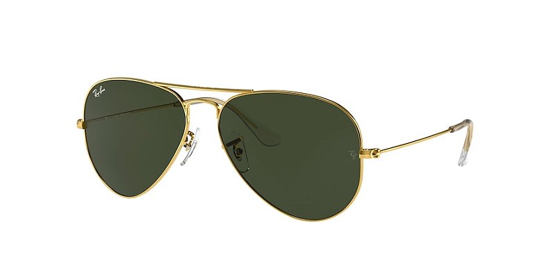 Ray-Ban Aviator RB3025L-55-W3234 Ouro Lente Verde G15