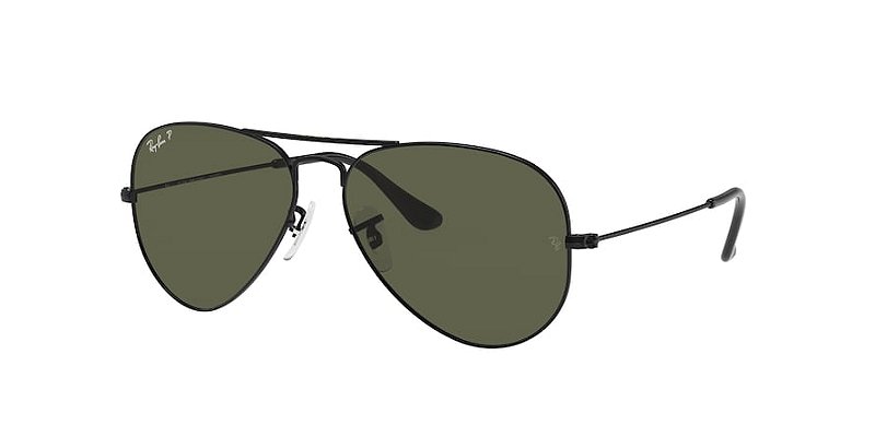 Ray-Ban Aviator RB3025L 002/58 Preto Lente Verde Polarizada