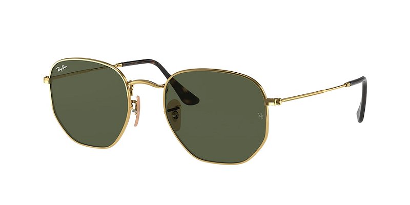 Ray-Ban Hexagonal RB3548NL 001 Ouro Lente Verde G15