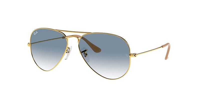 Ray-Ban Aviator RB3025L 001/3F Ouro Lente Azul degradê