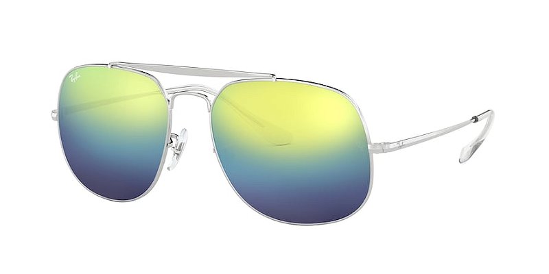 Ray-Ban General RB3561-57-003/12 Prata Lente Verde Espelhada