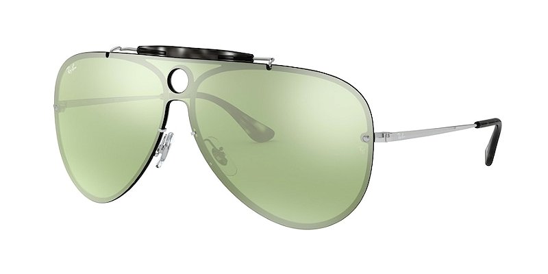 Ray-Ban Blaze Aviator RB3581N-40-003/30 Prata Lente Verde
