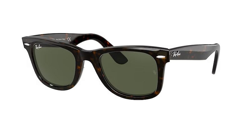 Ray-Ban Wayfarer RB2140 902 Havana Lente Verde icônico